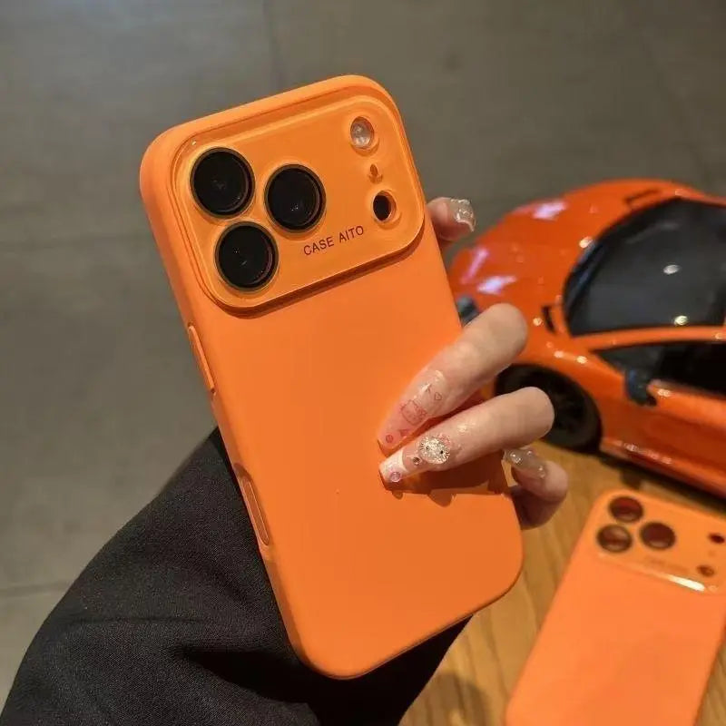 Simple Solid Color for Iphone 17/16/15/14/13/12 Promax Pro Air Couple Phone Case Comes with a Built-In Lens Protector,Made of Liquid Silicone, Shockproof and Drop-Resistant, with Dopamine-Inspired Colors.