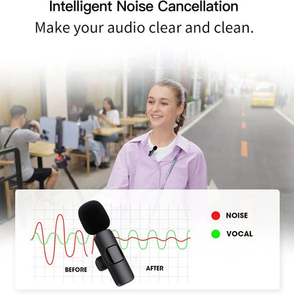 Hitozon Wireless Microphone for Iphone Ipad and Android Phone, 2 Pack Wireless Lavalier Lapel Mic with Noise Reduction, Plug and Play Mini Microphone for Video Recording Interview Podcast Youtube Tiktok Vlog,Summerwins