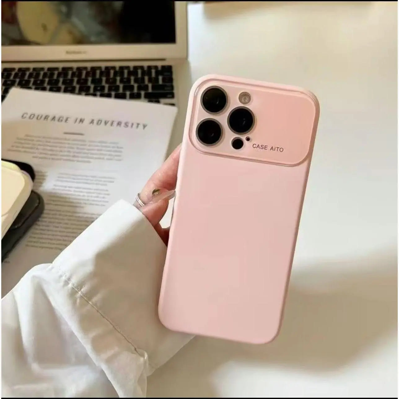 Simple Solid Color for Iphone 17/16/15/14/13/12 Promax Pro Air Couple Phone Case Comes with a Built-In Lens Protector,Made of Liquid Silicone, Shockproof and Drop-Resistant, with Dopamine-Inspired Colors.