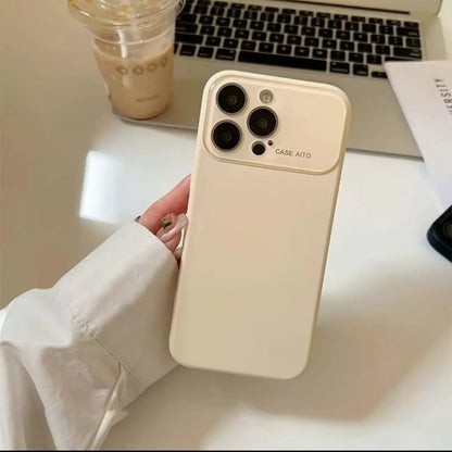 Simple Solid Color for Iphone 17/16/15/14/13/12 Promax Pro Air Couple Phone Case Comes with a Built-In Lens Protector,Made of Liquid Silicone, Shockproof and Drop-Resistant, with Dopamine-Inspired Colors.