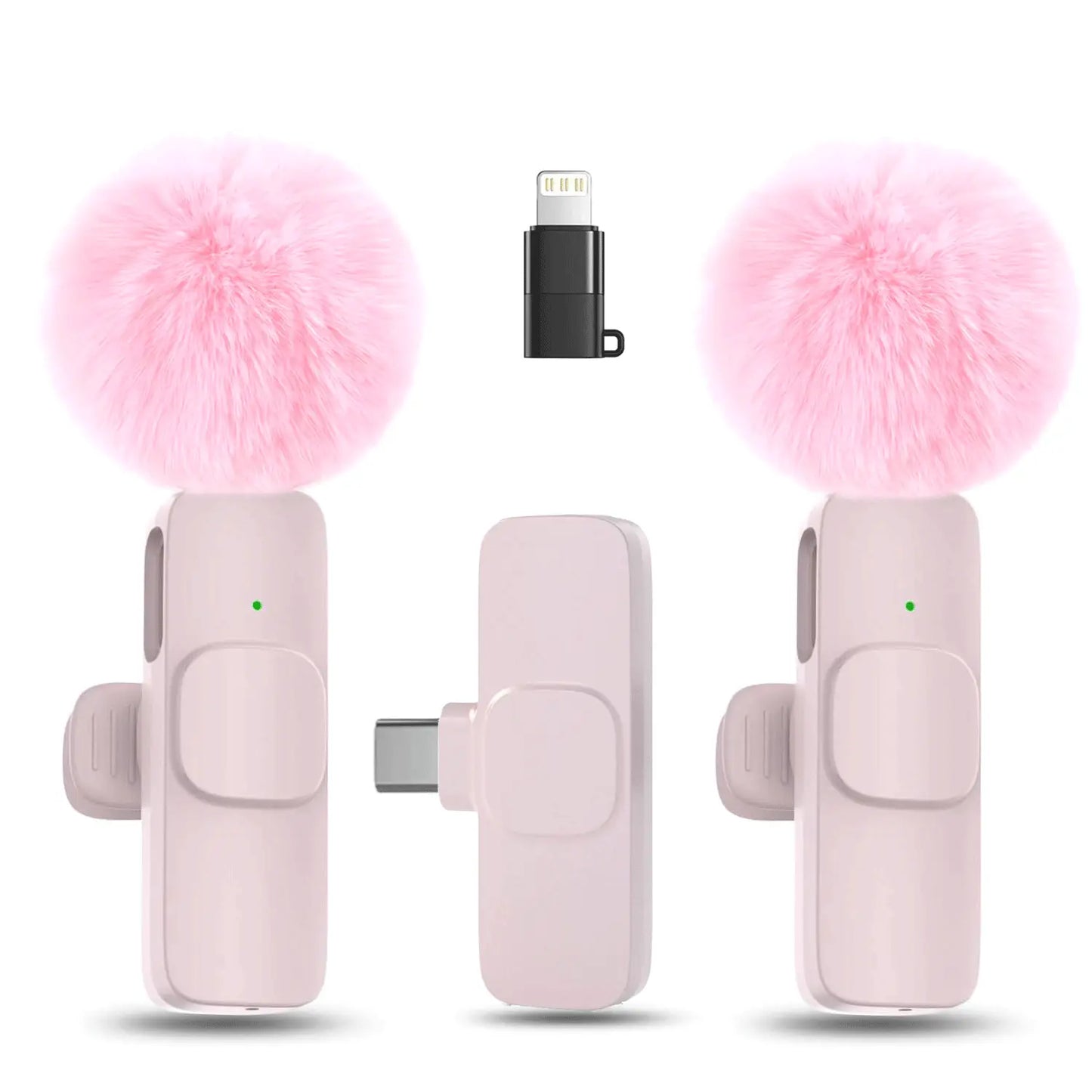Hitozon Wireless Microphone for Iphone Ipad and Android Phone, 2 Pack Wireless Lavalier Lapel Mic with Noise Reduction, Plug and Play Mini Microphone for Video Recording Interview Podcast Youtube Tiktok Vlog,Summerwins
