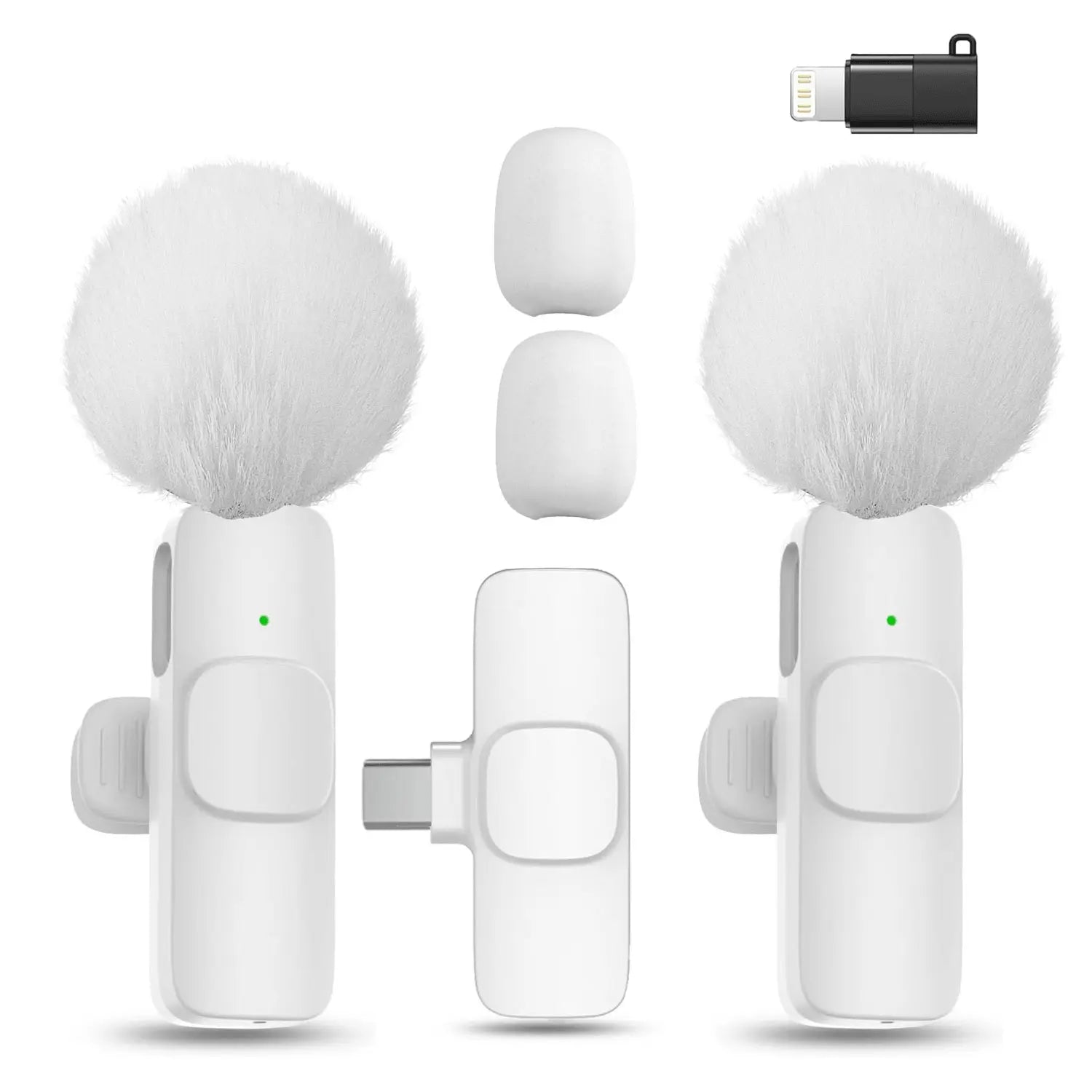 Hitozon Wireless Microphone for Iphone Ipad and Android Phone, 2 Pack Wireless Lavalier Lapel Mic with Noise Reduction, Plug and Play Mini Microphone for Video Recording Interview Podcast Youtube Tiktok Vlog,Summerwins