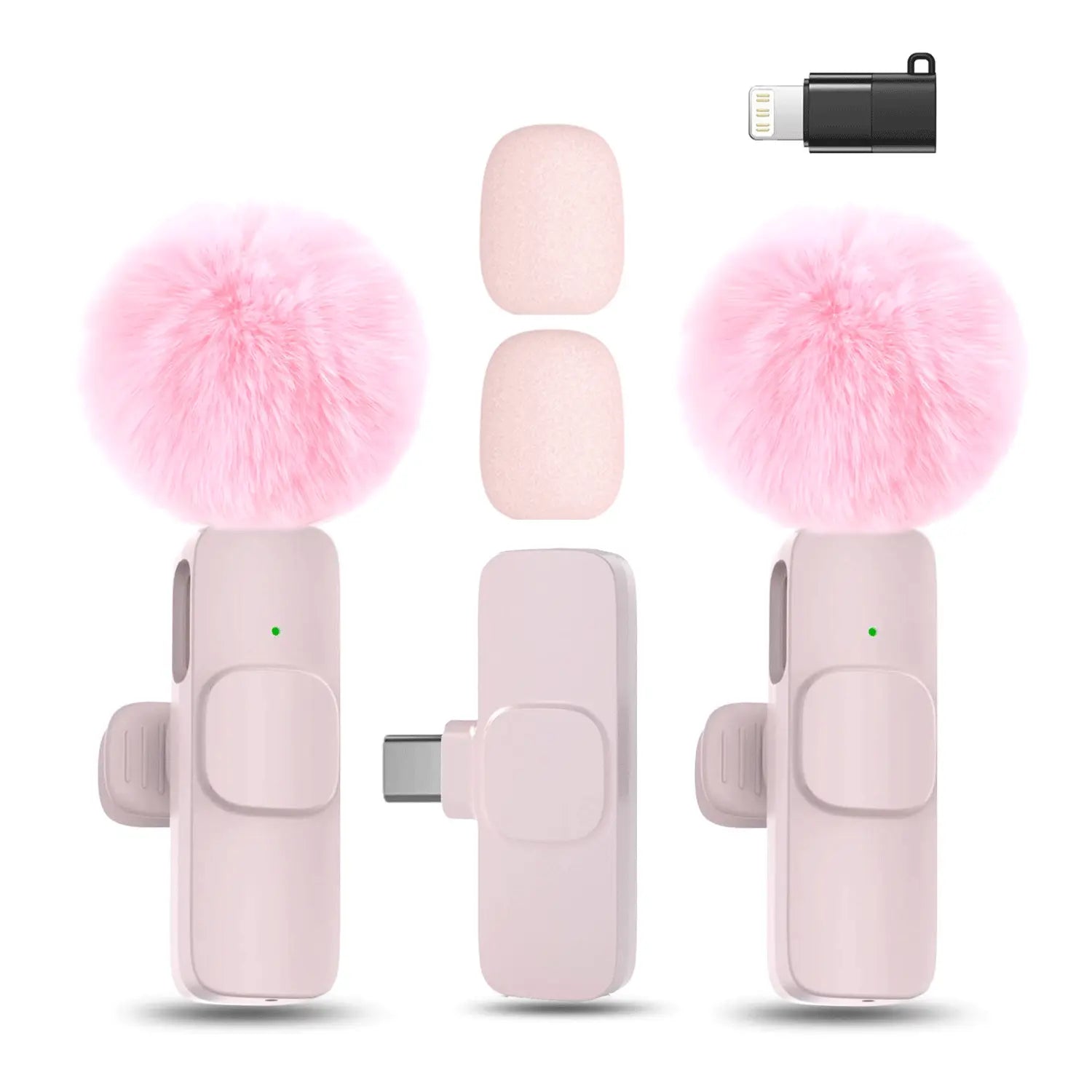 Hitozon Wireless Microphone for Iphone Ipad and Android Phone, 2 Pack Wireless Lavalier Lapel Mic with Noise Reduction, Plug and Play Mini Microphone for Video Recording Interview Podcast Youtube Tiktok Vlog,Summerwins