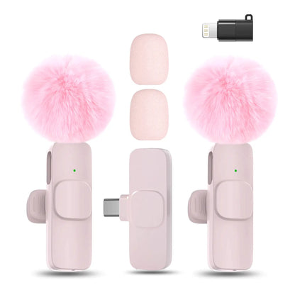 Hitozon Wireless Microphone for Iphone Ipad and Android Phone, 2 Pack Wireless Lavalier Lapel Mic with Noise Reduction, Plug and Play Mini Microphone for Video Recording Interview Podcast Youtube Tiktok Vlog,Summerwins